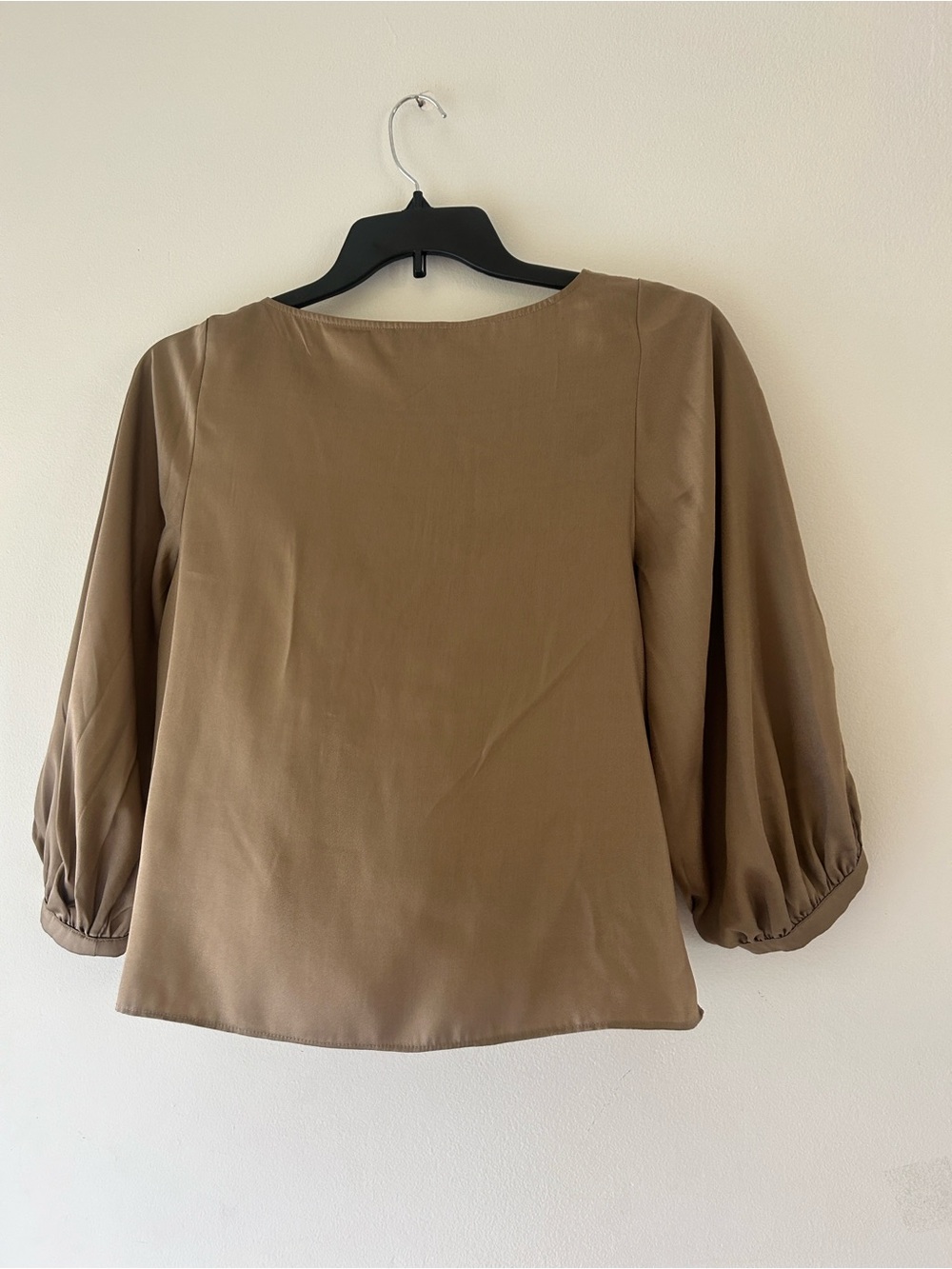 DKNY Brown Asymmetric Silk-Blend Blouse - Picture 5 of 8